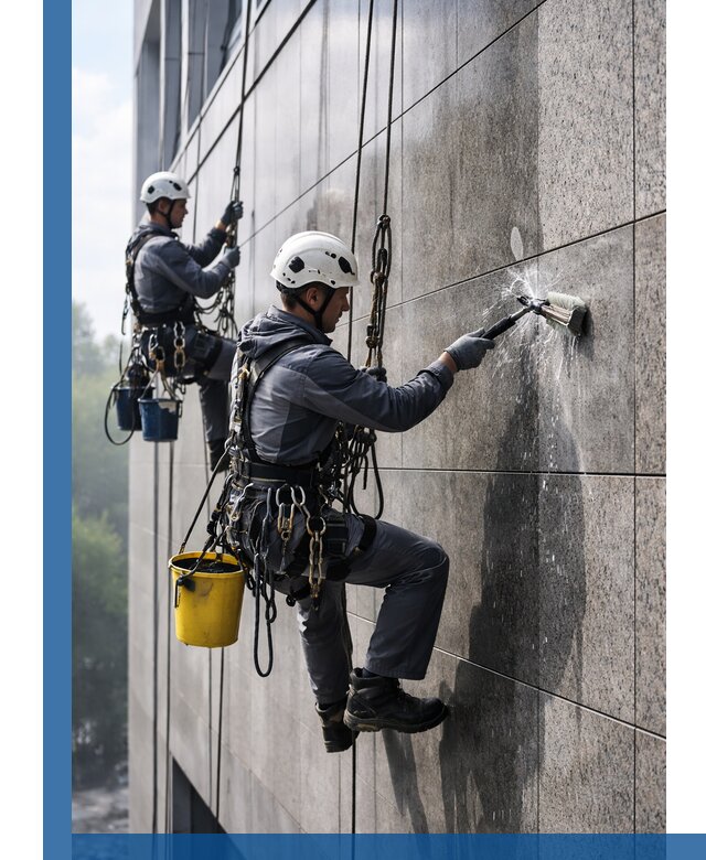 Профессиональная мойка фасада из керамогранита в Торжке