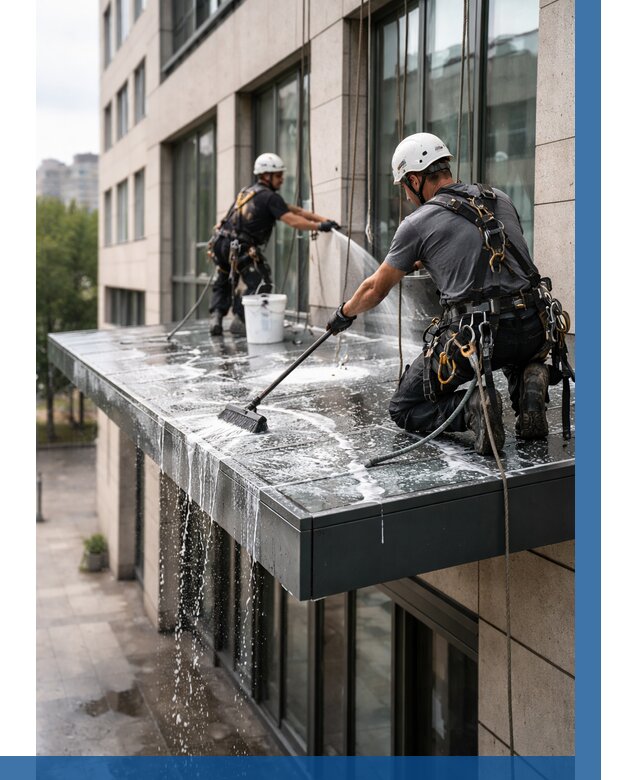 Мойка козырьков и навесов в Торжке от 3578 р. | ВЫСОТНИК-Трж