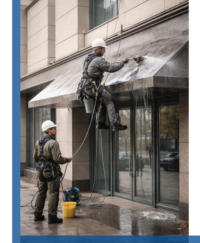 Профессиональная мойка козырьков и навесов в Торжке