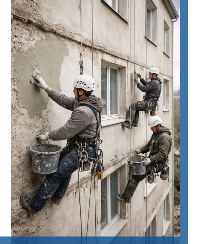 Ремонт штукатурного фасада в Торжке от 767 р. под ключ | ВЫСОТНИК-Трж