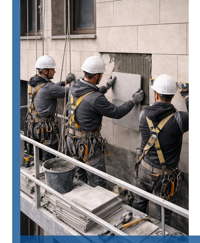 Ремонт облицовки фасада плиткой в Торжке с гарантией