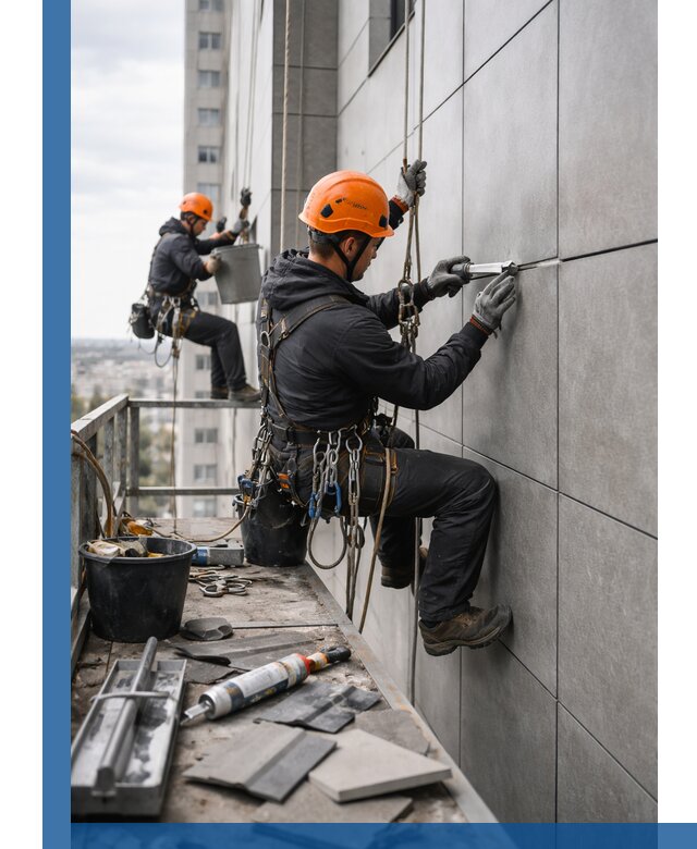 Профессиональный ремонт фасада из керамогранита в Торжке