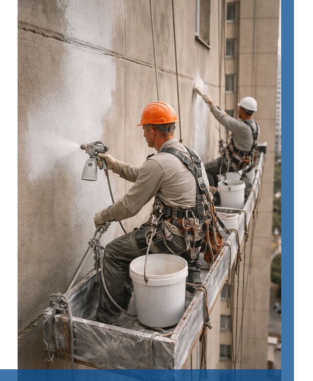 Грунтовка фасада на высоте в Торжке от 123 р. | ВЫСОТНИК-Трж