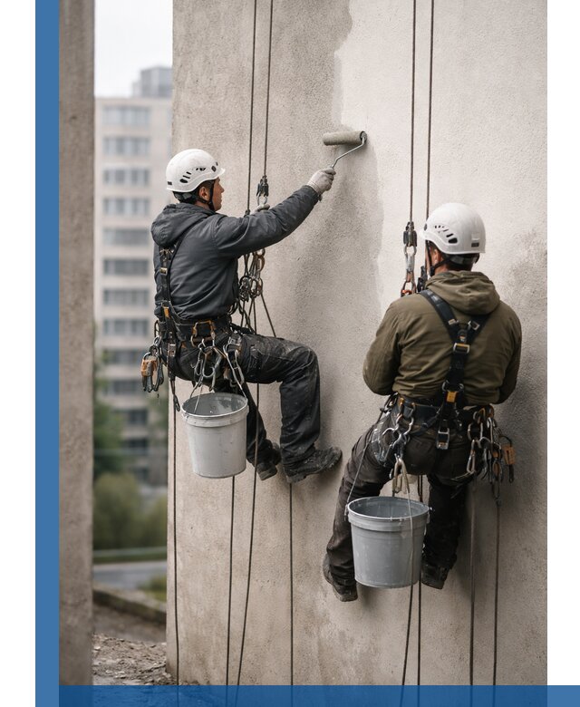 Покраска фасадов высотными альпинистами в Торжке с гарантией