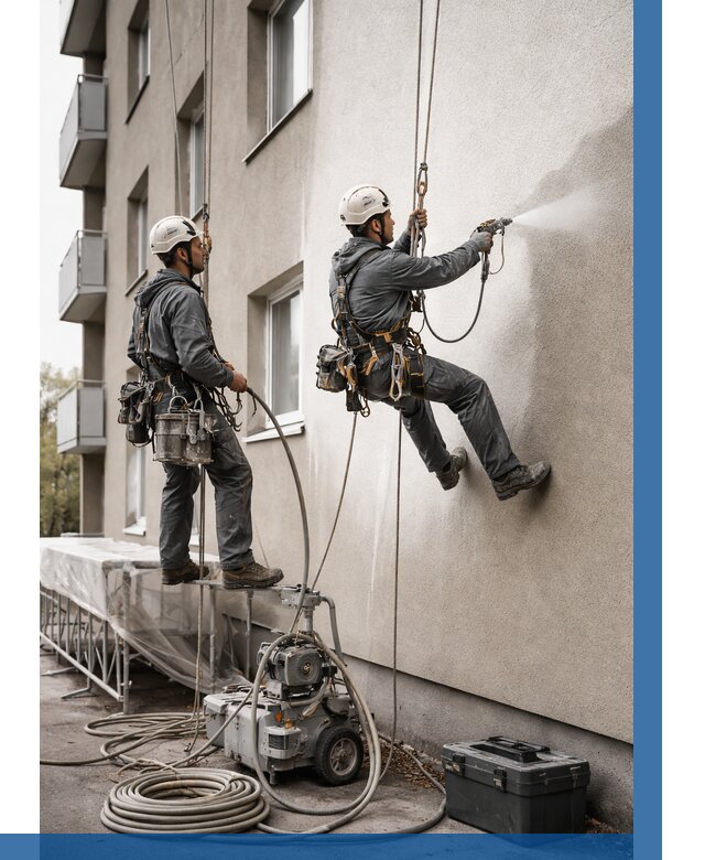 Безвоздушная покраска фасада в Торжке от 225 р/м² | ВЫСОТНИК-Трж