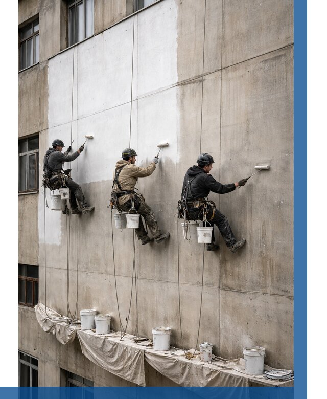 Покраска бетонного фасада в Торжке от 358 р за м2 | ВЫСОТНИК-Трж