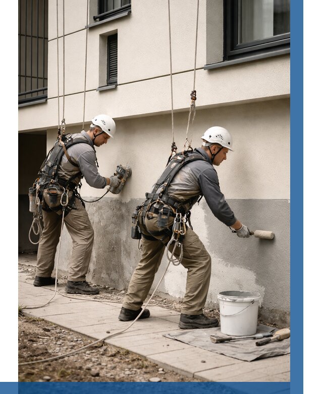 Окраска цоколя здания в Торжке от 460 р. под ключ | ВЫСОТНИК-Трж