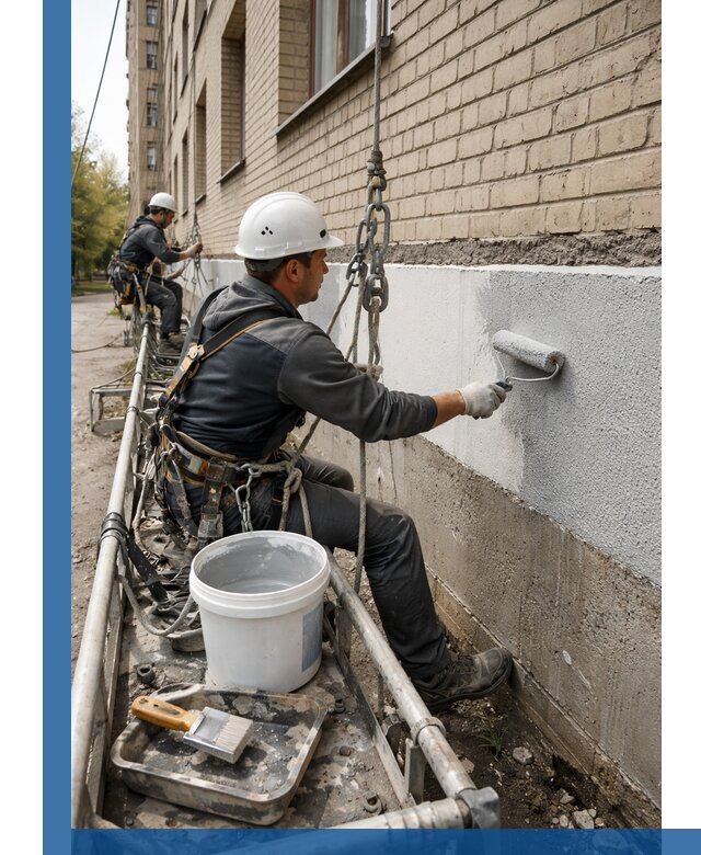 Окраска цоколя здания в Торжке профессионально и надежно