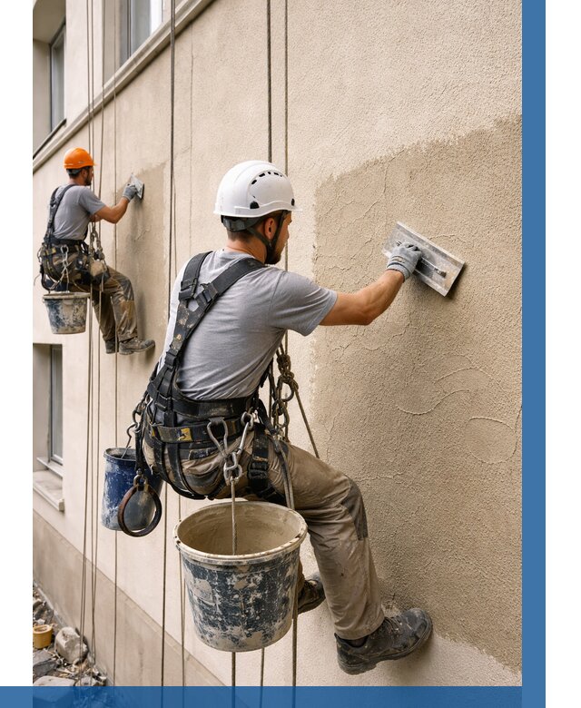 Декоративная штукатурка фасада в Торжке от 1227 р. | ВЫСОТНИК-Трж