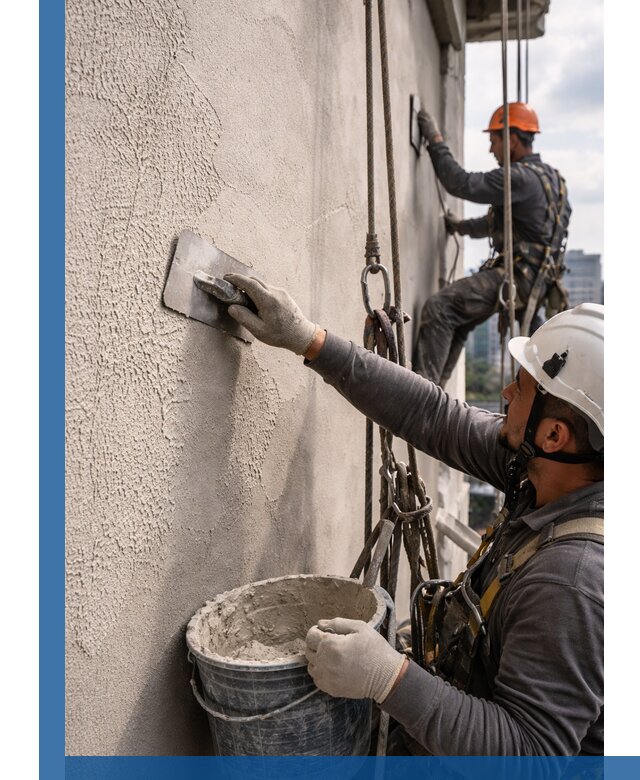 Декоративная штукатурка фасада с утеплением и защитой в Торжке