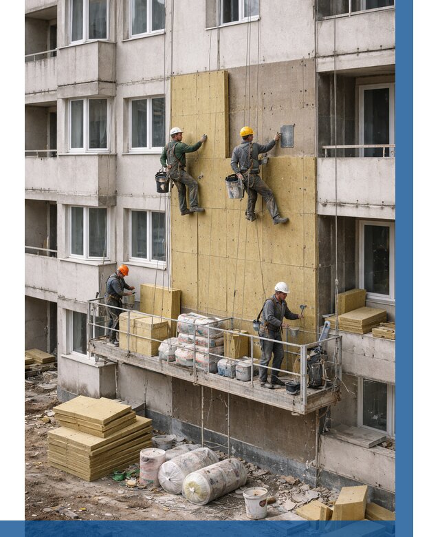 Утепление фасада минватой в Торжке от 1534 р. | ВЫСОТНИК-Трж