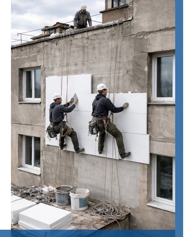 Утепление фасада пенополистиролом в Торжке от 1840 р. | ВЫСОТНИК-Трж