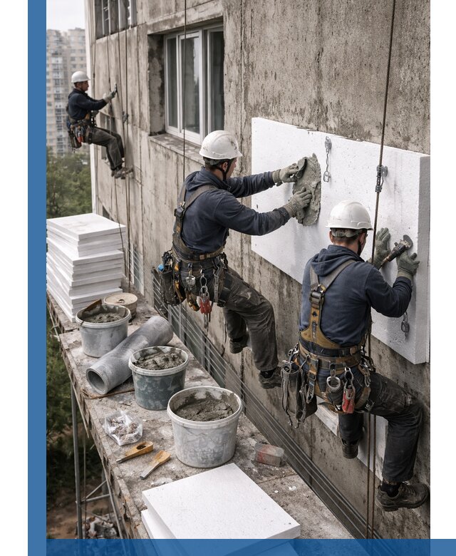 Утепление фасада пенополистиролом в Торжке под ключ