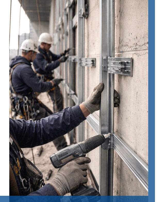 Монтаж подсистемы вентфасада в Торжке от 869 р. | ВЫСОТНИК-Трж