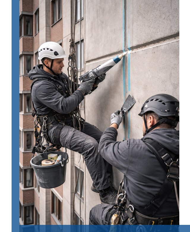 Вторичная герметизация швов фасада и кровли в Торжке