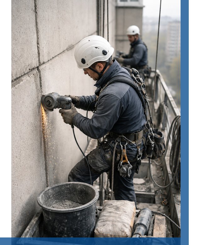 Штробление межпанельных швов в Торжке от 1227 р. | ВЫСОТНИК-Трж