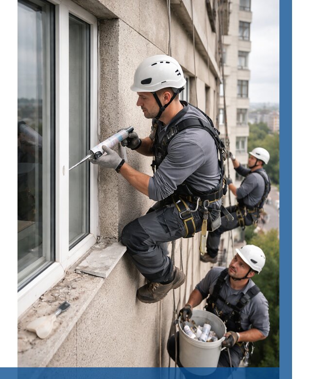 Герметизация оконных швов снаружи в Торжке от 1534 р. | ВЫСОТНИК-Трж