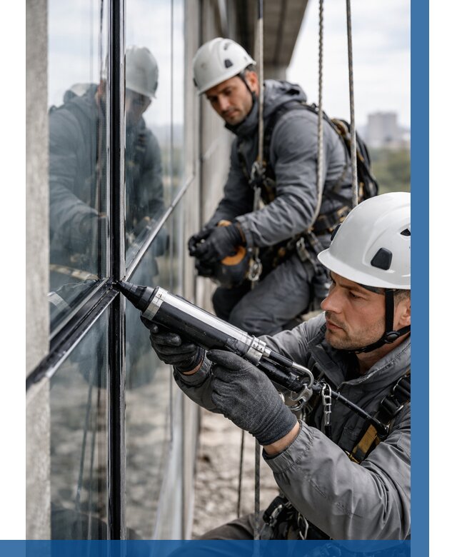 Герметизация витражных швов в Торжке от 665 р. | ВЫСОТНИК-Трж