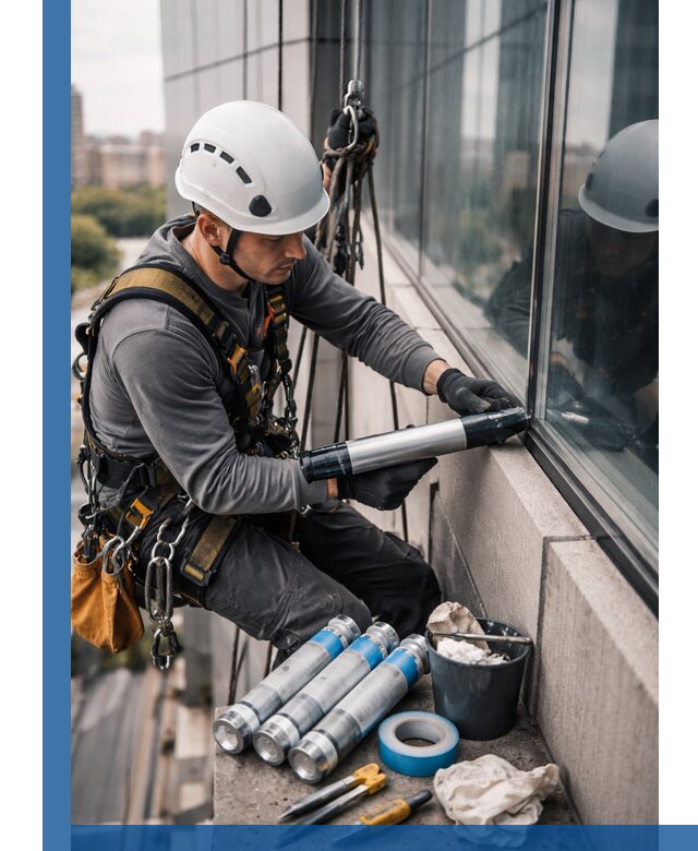 Герметизация стыков витража в Торжке для герметичных фасадов