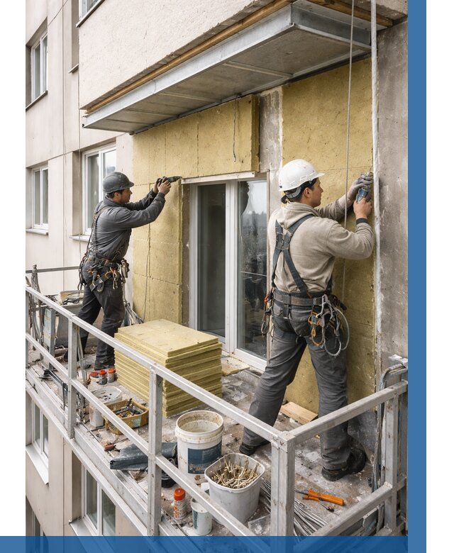 Утепление балкона снаружи в Торжке от 1636 р. под ключ ВЫСОТНИК-Трж