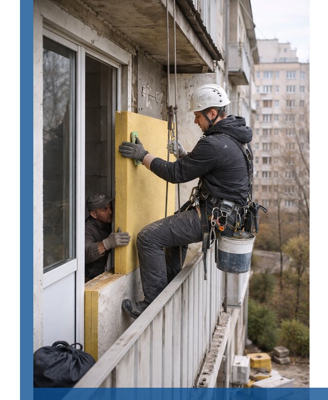 Профессиональное утепление балкона снаружи в Торжке под ключ