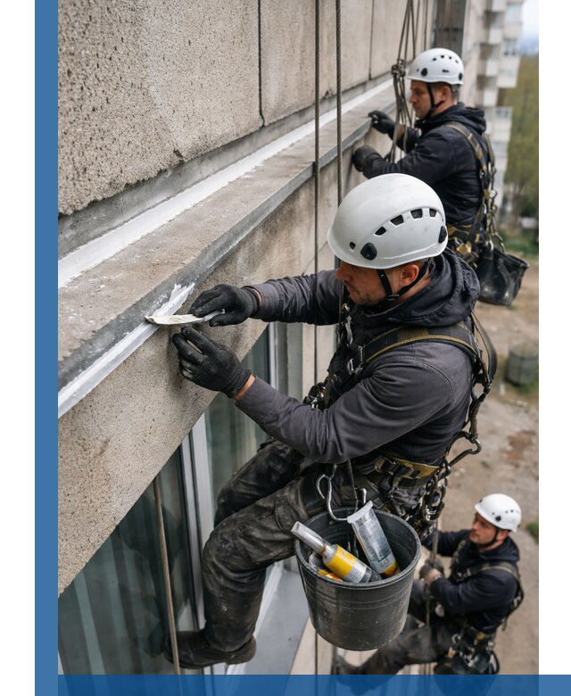 Герметизация примыкания балкона в Торжке под ключ с гарантией