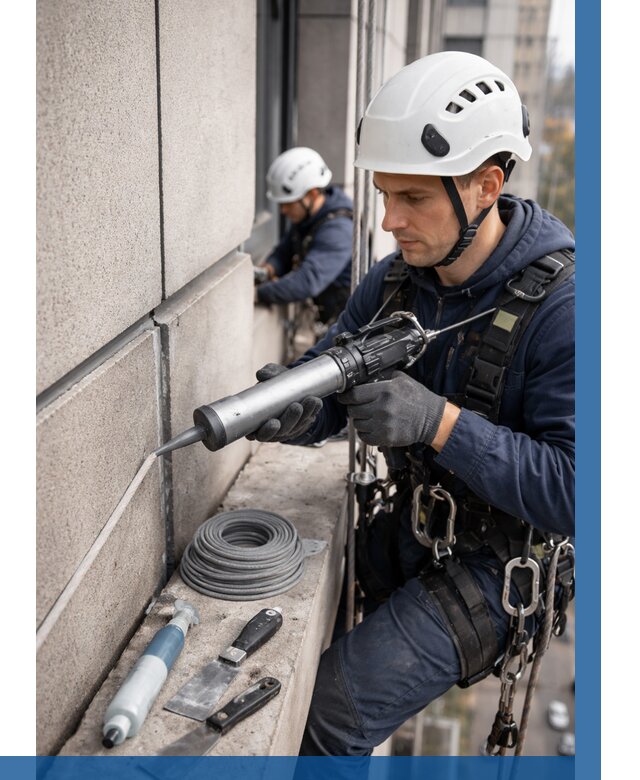 Герметизация деформационных швов фасада в Торжке от 716 | ВЫСОТНИК-Трж