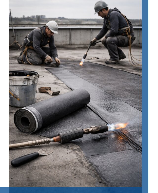 Ремонт рулонной кровли в Торжке от 665 р. | ВЫСОТНИК-Трж