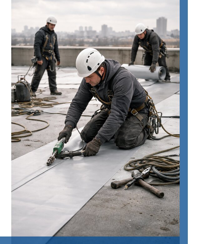 Ремонт мембранной кровли в Торжке от 1840 р./м2 | ВЫСОТНИК-Трж