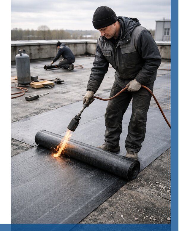 Ремонт наплавляемой кровли в Торжке от 716 р. | ВЫСОТНИК-Трж