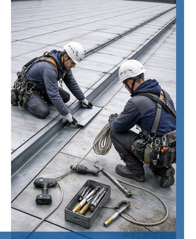 Ремонт фальцевой кровли в Торжке от 716 р. | ВЫСОТНИК-Трж