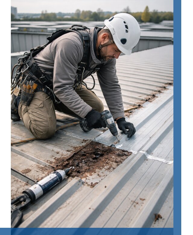 Ремонт профнастила на кровле в Торжке от 716 р. | ВЫСОТНИК-Трж