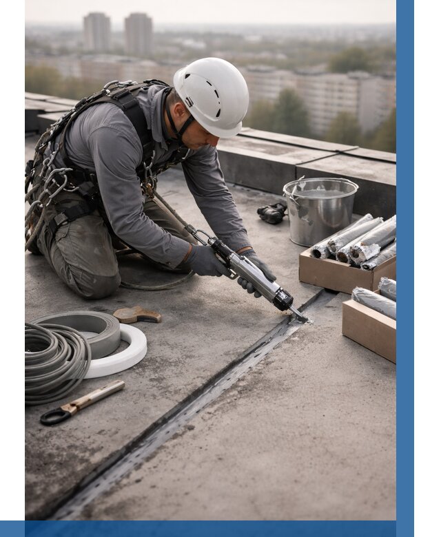 Герметизация швов кровли в Торжке от 460 р./м2 | ВЫСОТНИК-Трж