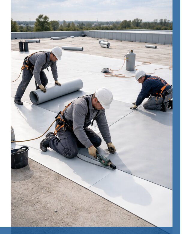 Монтаж мембранной кровли под ключ в Торжке от 1227 р. | ВЫСОТНИК-Трж