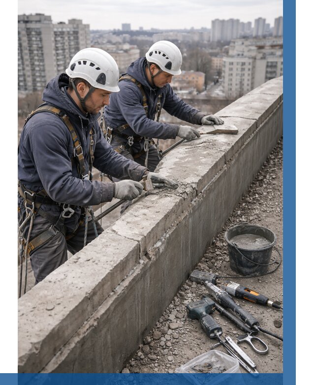 Ремонт парапета на кровле в Торжке от 1534 р. | ВЫСОТНИК-Трж