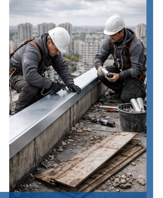 Замена парапетных крышек под ключ в Торжке от 1227 р. | ВЫСОТНИК-Трж