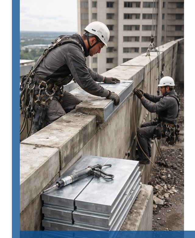 Замена парапетных крышек и установка новых в Торжке