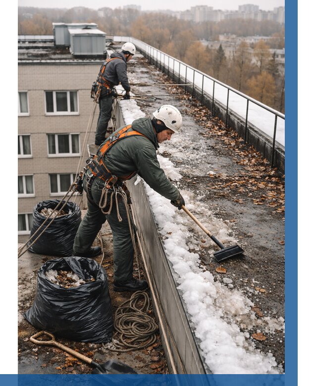 Очистка кровли по периметру в Торжке от 562 р. | ВЫСОТНИК-Трж