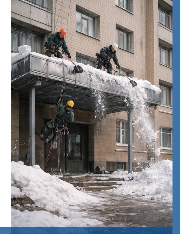 Очистка козырьков от снега в Торжке от 3578 р. | ВЫСОТНИК-Трж