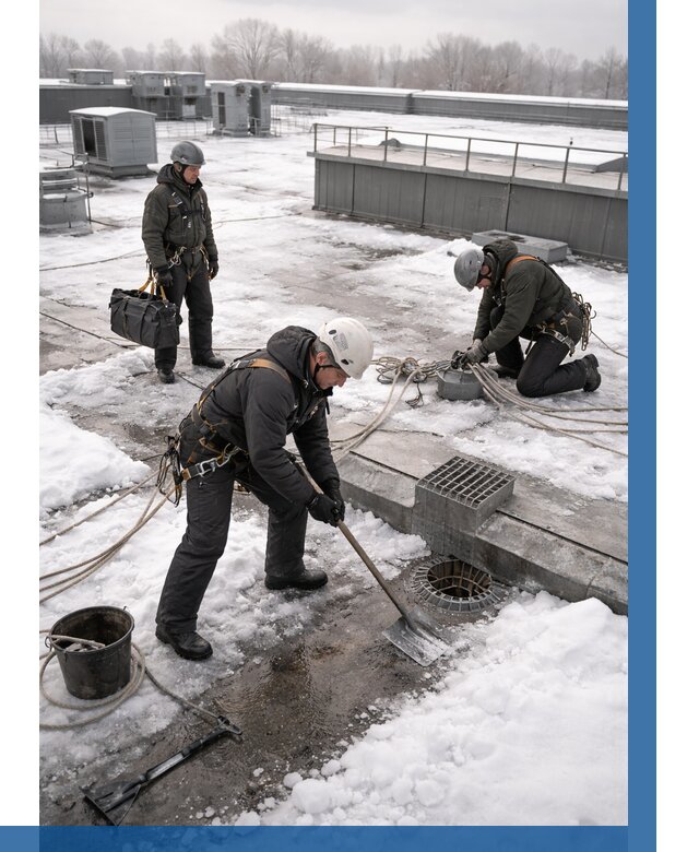 Абонентское обслуживание кровли зимой в Торжке от 8179 р. | ВЫСОТНИК-Трж