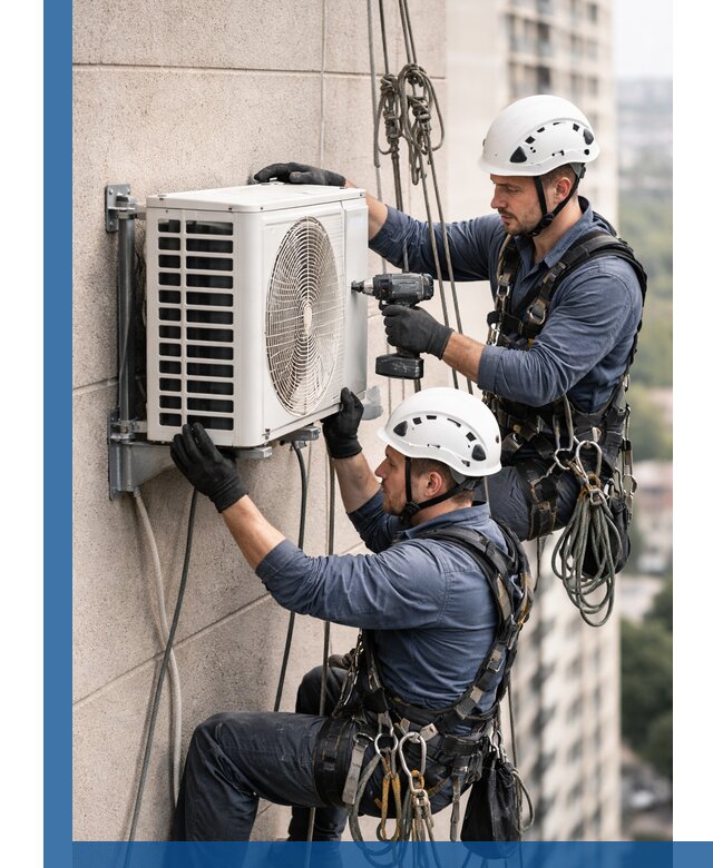 Монтаж внешнего блока кондиционера в Торжке установка и крепление