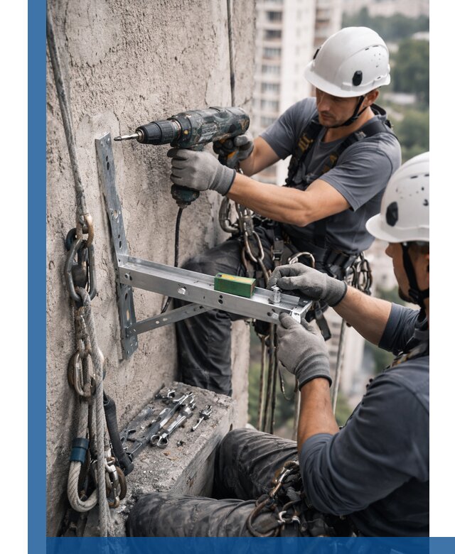 Установка кронштейнов кондиционера и крепежа в Торжке