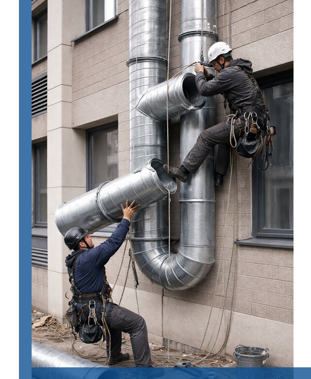 Монтаж фасадных воздуховодов в Торжке с герметизацией и крепежом
