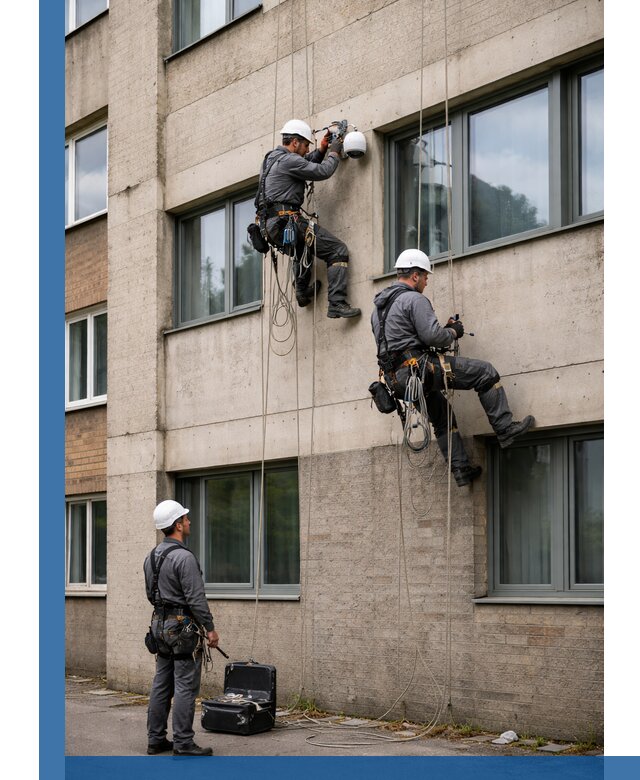 Монтаж фасадных камер видеонаблюдения в Торжке под ключ