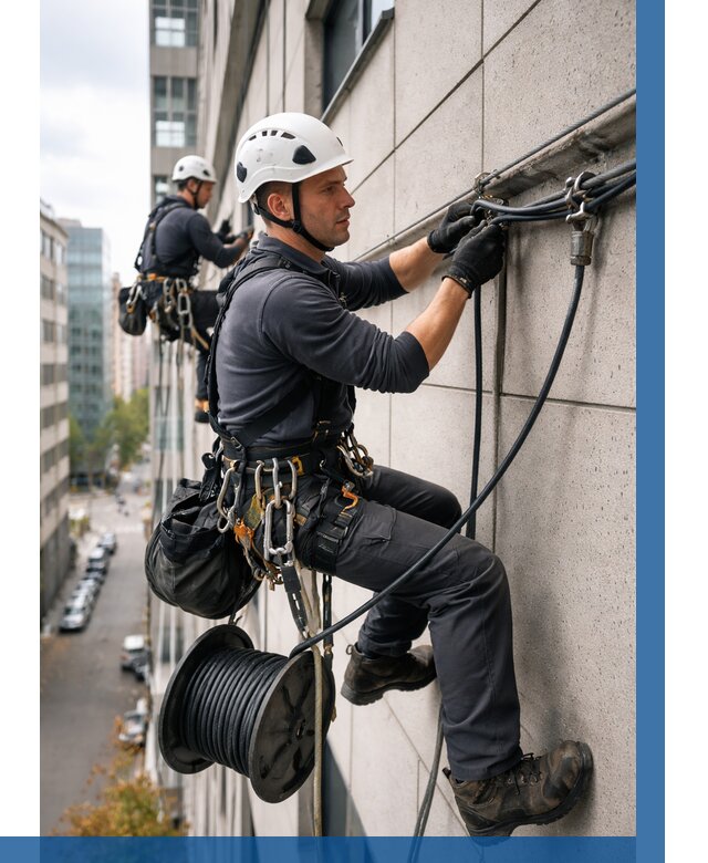 Прокладка кабеля по фасаду в Торжке от 358 р. | ВЫСОТНИК-Трж