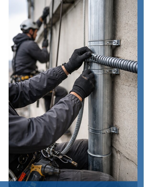 Монтаж гофры для кабеля в Торжке от 307 р. | ВЫСОТНИК-Трж