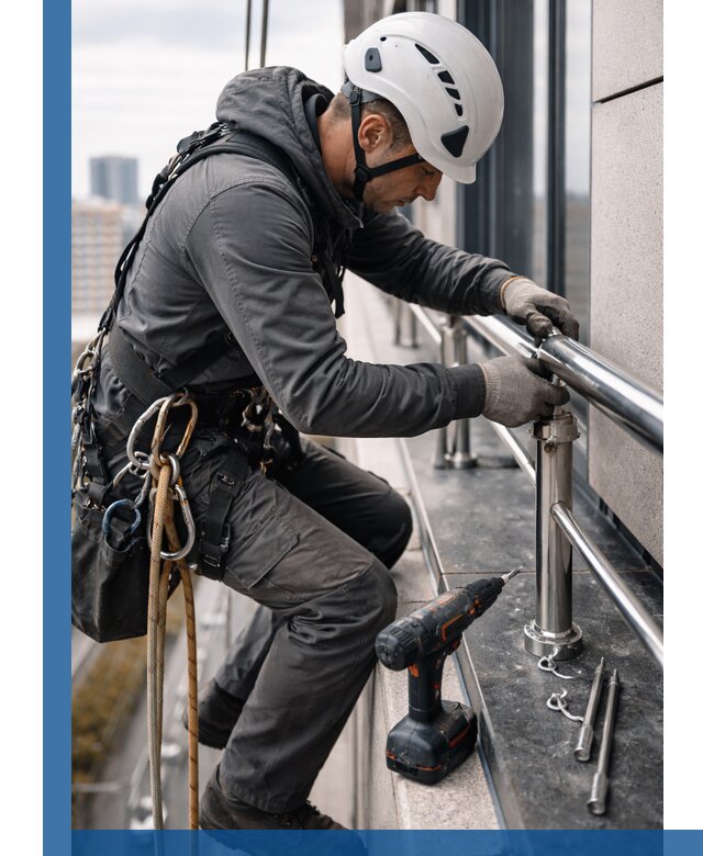 Монтаж ограждений на высоте в Торжке для зданий и конструкций