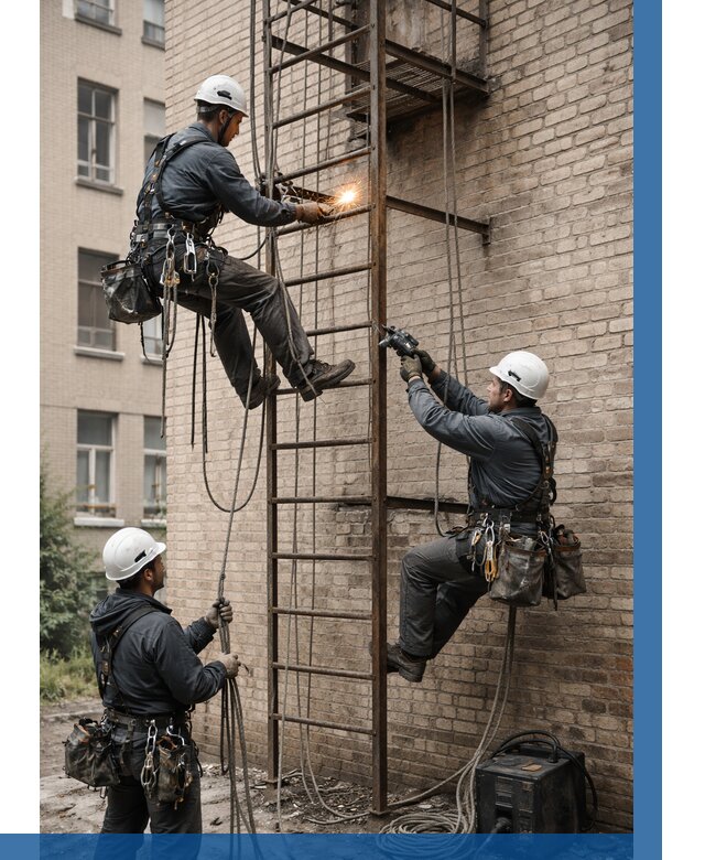 Ремонт пожарной лестницы в Торжке от 7668 р. | ВЫСОТНИК-Трж