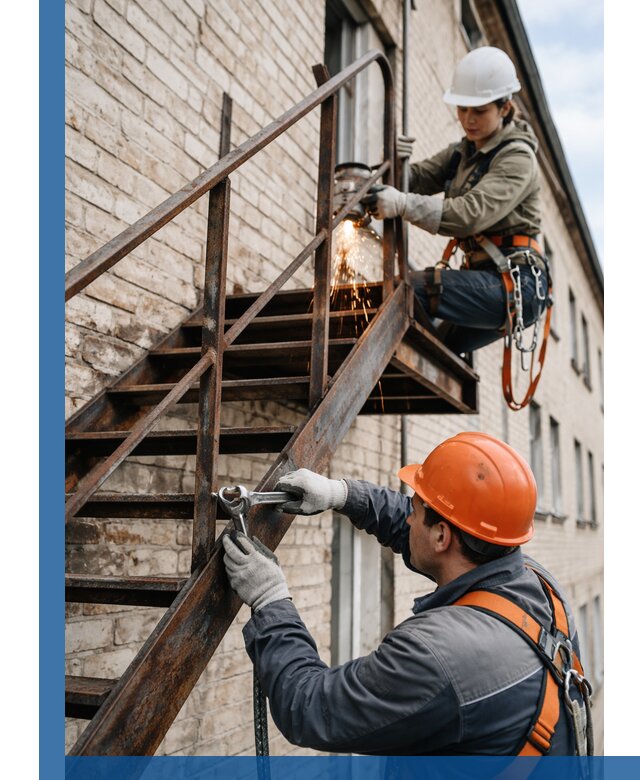 Ремонт и восстановление пожарных лестниц с выездом в Торжке