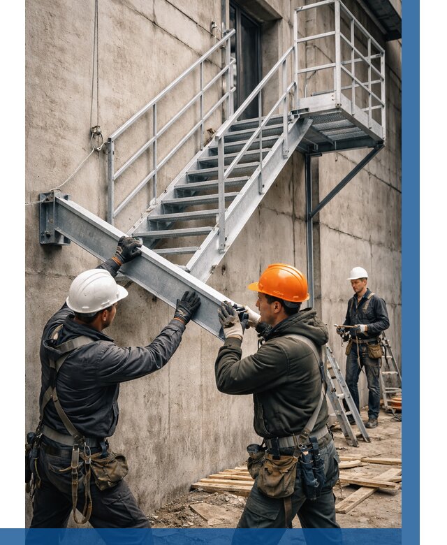 Монтаж металлических лестниц в Торжке от 15336 р. | ВЫСОТНИК-Трж